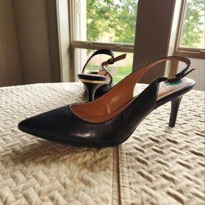 NWOB Calvin Klein Black Pumps w Strappy Heels - Size 8